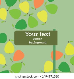Vector illustration of a pear. Fresh cartoon organic fruit.