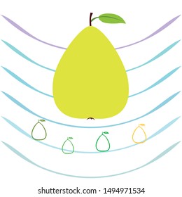 Vector illustration of a pear. Fresh cartoon organic fruit.