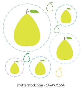 Vector illustration of a pear. Fresh cartoon organic fruit.