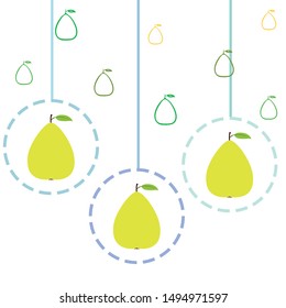Vector illustration of a pear. Fresh cartoon organic fruit.