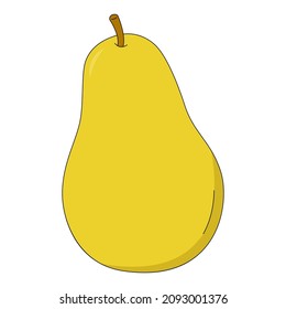 Vector illustration of pear. Fruit in cartoon style isolated on white background