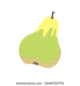 Vector illustration of a pear fruit delicious green fresh