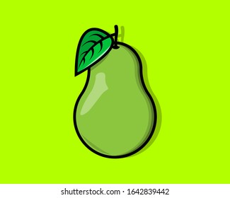 vector illustration pear fruit icon flat design colorful.