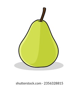 Vector illustration of pear fruit isolated on white background