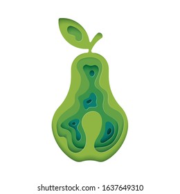 Vector illustration of the Pear, a healthy vegan and vegetarian food.  Modern illustration for the food, fruits and vegetables theme.