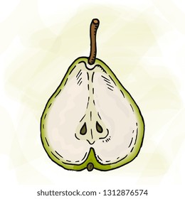 Vector Illustration of Pear Icon Sketch Style
