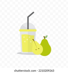 Vector Illustration Of Pear Juice Icon Sign And Symbol. Colored Icons For Website Design .Simple Design On Transparent Background (PNG).