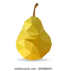 Vector illustration of a pear rendered in a geometric style