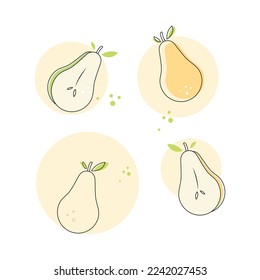 Vector illustration with a pear and splashes.