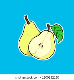 Vector illustration of Pear. Sticker Pear. Fruits
