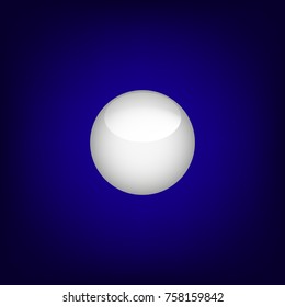 vector illustration of a pearl with a shadow, on a dark background