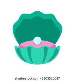 Vector illustration of pearl shells, flat design pearl shells