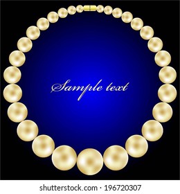 Vector illustration of Pearls on a blue background