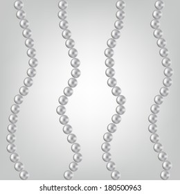 Vector illustration of pearls on a gray background