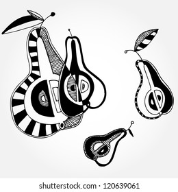 Vector illustration with pears