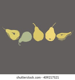 vector illustration of pears
