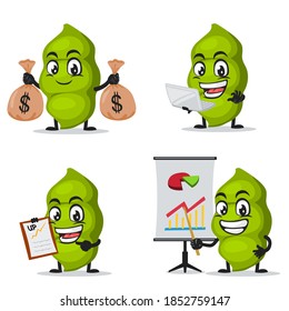 ilustración vectorial de mascota de peas o conjunto de colección de caracteres con tema de negocios