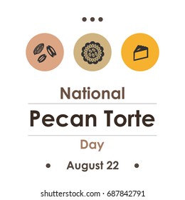 Vector Illustration Pecan Torte Day August Stock Vector (Royalty Free ...