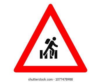 Vector illustration of a Pedestrian crossing ahead Warning Traffic Sign