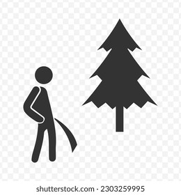 Ilustración vectorial del icono de orinar sin cuidado en color oscuro y fondo transparente (png).