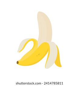 Vector illustration of peeled banana