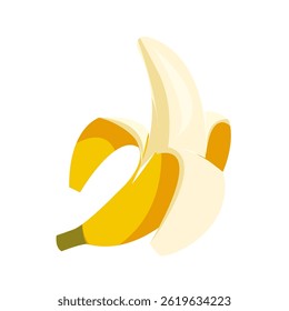 ilustração vetorial de uma banana descascada
