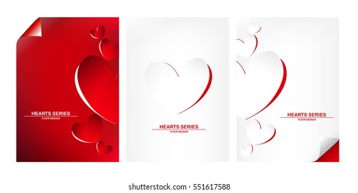 Vector illustration peeling paper white papaer on red paper into become heart shape design