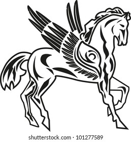 vector illustration of pegasus ( a horse with wings)