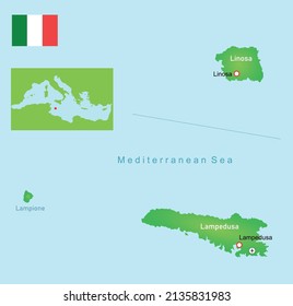 Vector Illustration Pelagie Islands Map