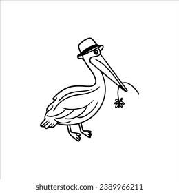 vector illustration of a pelican