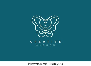 Vector illustration of pelvic bone shape design. Minimalist and simple logo, flat style, modern icon and symbol