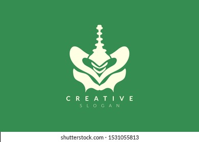 Vector illustration of pelvic bone shape design. Minimalist and simple logo, flat style, modern icon and symbol
