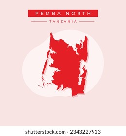 Vector illustration vector of Pemba North map Tanzania