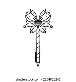 Vektorgrafik des Stifts mit Schleife. Es ist perfekt als Druck auf verschiedene Artikel, wie Geschenkkarten, Einladungen, Logo, etc.