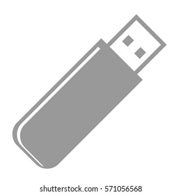 Vector Illustration of Pen Drive Icon in Grey

