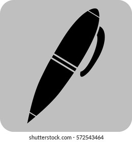 Vektorgrafik des Pen-Symbols auf Schwarz
