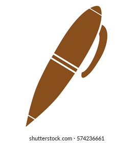 Vector Illustration of Pen Icon in Brown
