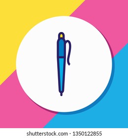 Vector illustration of pen icon colored line. Beautiful science element also can be used as writing icon element.