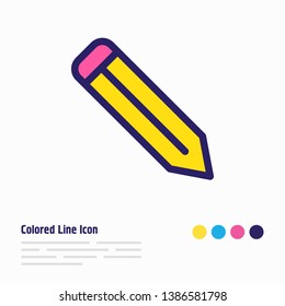 Vector illustration of pen icon colored line. Beautiful contact element also can be used as pencil icon element.