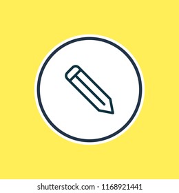 Vector illustration of pen icon line. Beautiful contact element also can be used as pencil icon element.