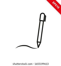 Vector illustration of a pen icon line symbol. eps10