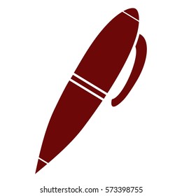 Vector Illustration of Pen Icon in Maroon
