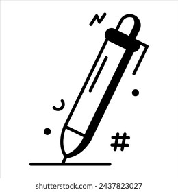 Vector Illustration Pen Icon, Suitable for educational content, uiux assets, social media post assets, school flyers and presentations