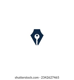 vector illustration of pen key