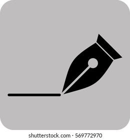 Ilustración vectorial del icono de la pluma nip en negro
