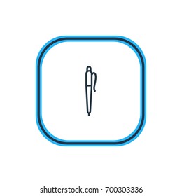 Vector Illustration Of Pen Outline. Beautiful Studies Element Also Can Be Used As Pencil   Element.