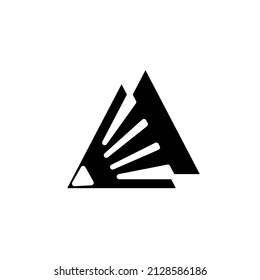 Vector illustration pen or pencil with triangle shape