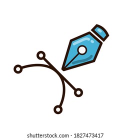 Vector illustration of the pen tool. describes the icon in the design