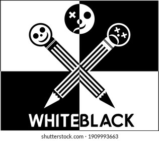 Ilustración vectorial de un lápiz con 2 expresiones diferentes