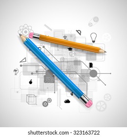 Vector illustration of a pencil